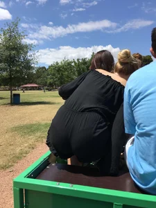 Blonde bending over in black shorts with vtl