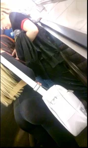 Blonde in Tights with Hot Ass Escalator Creepshot