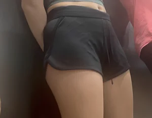Shorts eating fit pawg ass at trampoline park