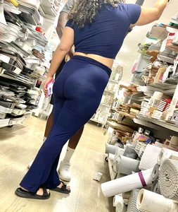 Latina with tiny bubble in blue flares (OC)