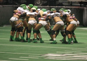 Sexy female football players with hot bodies