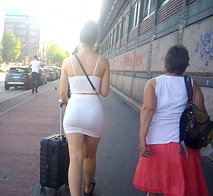 White skirt ass