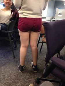 Nice Chubby Legs in Shorts Candid Photos