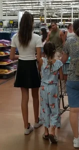 Skinny teen at the supermarket photos