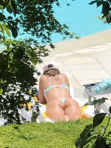 (OC) Blonde girl tanning poolside