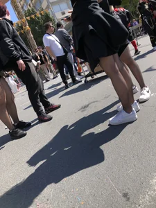 Carnival girls wearing pantyhose, spandex shorts, stockings, skirts and other outfits