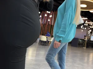 MILF Big ass in tight pants on the escalator (OC) w/GIFS