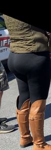 Brunette PAWG w/Bubble Butt in Black Leggings & Knee High Boots