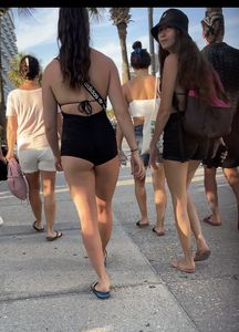 Pawg in thong strutting her tan jiggly ass on the beach in front of everyone - caught multiple times kept filming