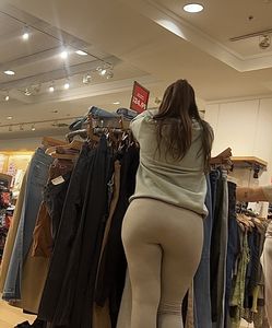 Light skin in grey leggings