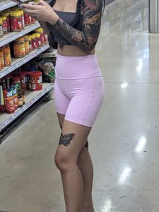 Tatted asian chick w/VTL in pink shorts