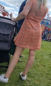 Hot milf in slight see through dress