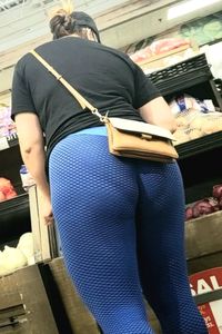 The ass was thicc (Blue leggings, VPL)