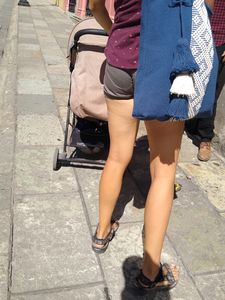 Some girls with a nice leg and peach