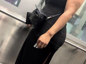 Thick Colombian Milf in Tight Sundress with fat ass on escalator ( OC , VPL)