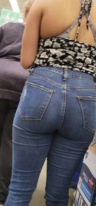 Slim babe in jeans
