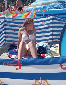 Hot girl in white bikini