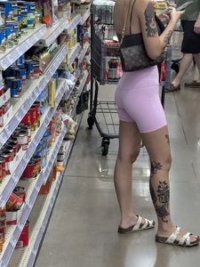 Tatted asian chick w/VTL in pink shorts