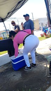 Juice lady in white tight jeans showing me her goods 2