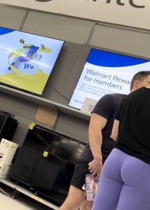 Tight ass in purple leggings