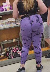 Thick Dirty Blonde Pawg in Purple Leggings (Major Wedgie + BEND)