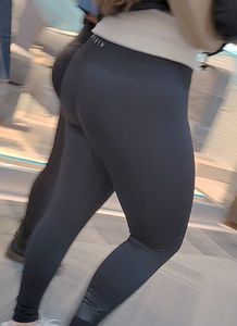 Blonde teen red leggings