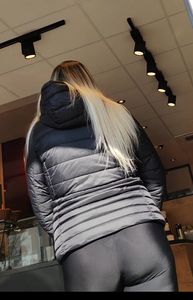Bubble butt VPL on gorgeous thick blonde