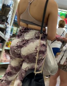Latina with Fat Ass in Floral Leggings
