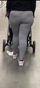 Youthful milf in gray spandex
